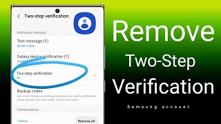 How To Remove samsung Account two step verification 2023