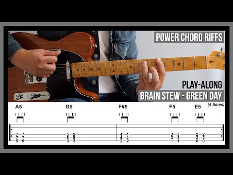 Brain Stew (TAB) - Power Chord Guitar Riffs - Green Day - Standard Tuning