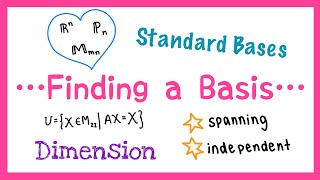 Download the video "Basis, Standard bases, Dimension? (& finding multiple bases)"