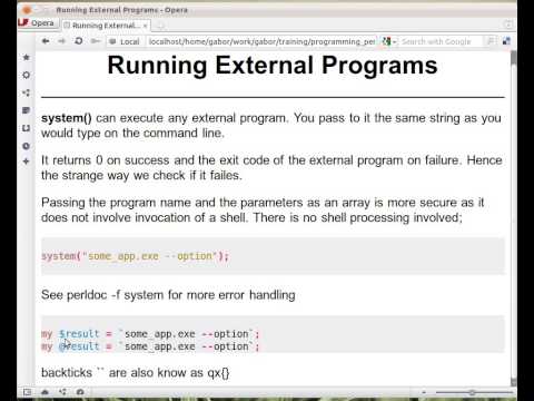 Beginner Perl Maven tutorial: 11.2 - Running external programs