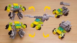Mini LEGO triple changer transformer robot Triple Mecha!