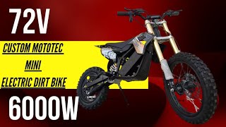 48v MotoTec Upgraded to 72v 6000w Mini Electric Dirt Bike 1st ride impressions!