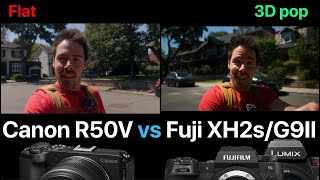 Canon R50V Review vs Fuji XH2s and Panasonic G9 II (Canon's 1 Flaw)