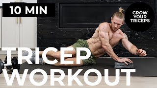 10 Min BODYWEIGHT + DUMBBELL Tricep Workout  | 16 Exercises for BIGGER TRICEPS