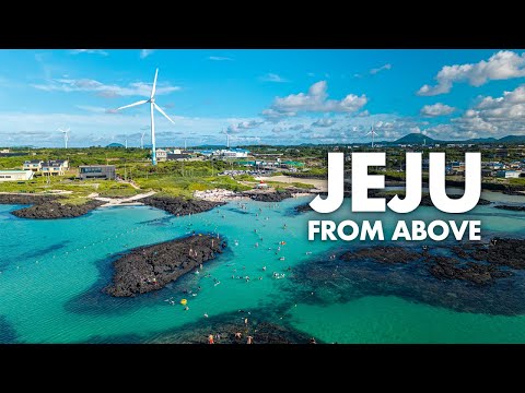 Korea's breathtaking island scenery from above, showcasing the volcanic coastal landscapes and turquoise waters that make Korean islands world-class destinations