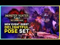 Monster Hunter Rise: Subreak - How To Get Delightful Pose Set - NEW EVENT QUEST