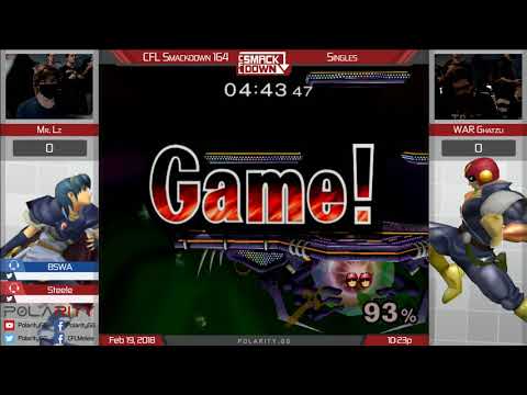 CFL Smackdown 164 Melee - MrLz (Marth) vs WAR Gahtzu (Falcon) - Winners Semis
