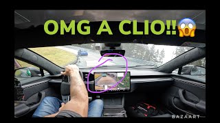 🥹!!RENAULT CLIO ANNIHILATE the 1020hp Tesla plaid on Nurburgring !!😭
