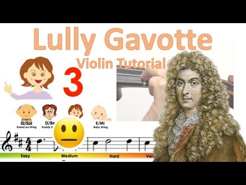 Gavotte by J.B.Lully | Suzuki Violin book 2 | sheet music and easy violin tutorial