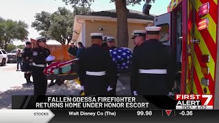 Fallen Odessa firefighter returns home under honor escort