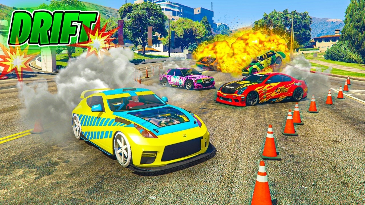 CARRERA DE DRIFT PERO EL ÚLTIMO EXPLOTA! LOCURA TOTAL!! - GTA 5 ONLINE