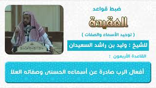 صورة القاعدة الأربعون(افعال الرب صادرة عن اسمائه الحسنى وصفاته العلا)