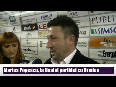 Marius Popescu, dupa meciul cu CSM Oradea 06.01.2013