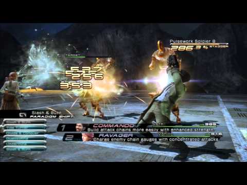 Final Fantasy XIII - Any% Tutorial - Ch4 Fight 11 (Pulsework Soldier x2)