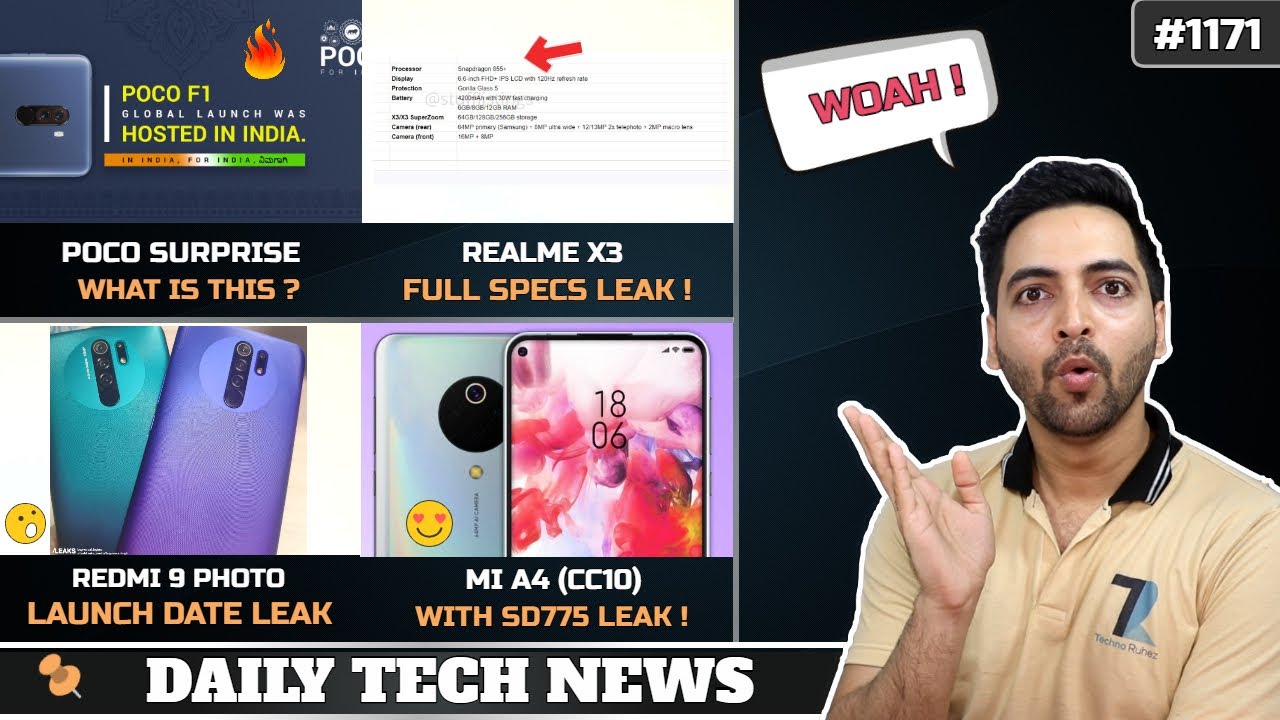 Realme X3 Full Specs,POCO Surprise,MI A4  SD 775,Amazon To Buy Airtel?,Redmi 9 Launch Date #1171