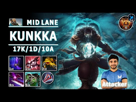 Kunkka Mid Lane | 7.31d | Attacker Guts Signature Kunkka Play | Dota 2 Immortal Gameplay