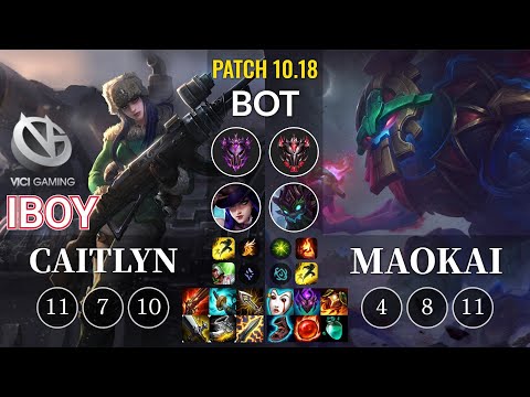 VG iBoy Caitlyn vs Maokai Bot - KR Patch 10.18