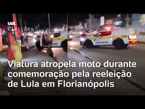 Viatura atropela moto durante comemoração pela reeleição de Lula em Florianópolis