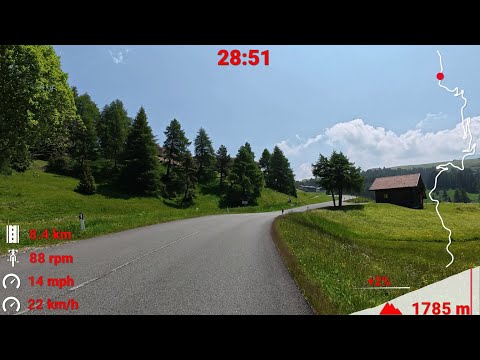 30 minute Indoor Cycling Workout Seiser Alm Dolomites Italy Telemetry 4K New Version