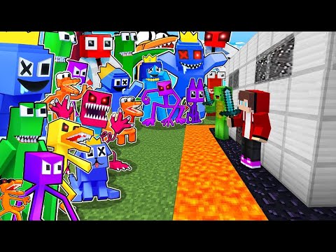 Best of Rainbow Friends vs The Most SECURE Minecraft House - gameplay Mikey and JJ (Maizen Parody)