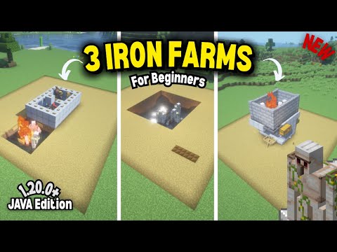 Top 3 Starter Iron Farms Minecraft Java 1.20+ | Easy, Fast & Beginner-Friendly! #Gaming #game