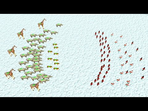 Army of MODERN PEOPLE vs Army of ANIMALS - Animal Revolt Battle Simulator
