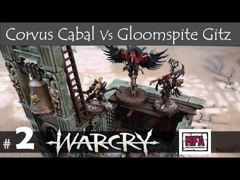 Gloomspite Gitz Vs.Corvus Cabal Warcry Battle report #2: Two idiots learn to play