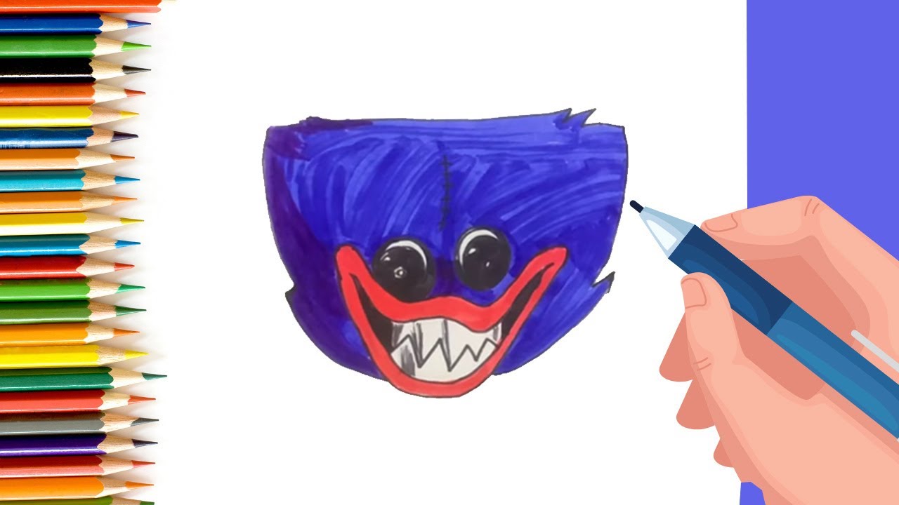 How to draw face of huggy wuggy? #shorts