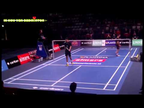 Nederlandse kampioenschappen badminton 2014: mannenenkel Eric Pang - Dennis van Daalen de Jel