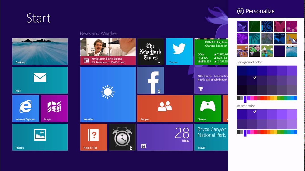 Windows 8.1 Customize the Start Screen Background with new Colors and Designs