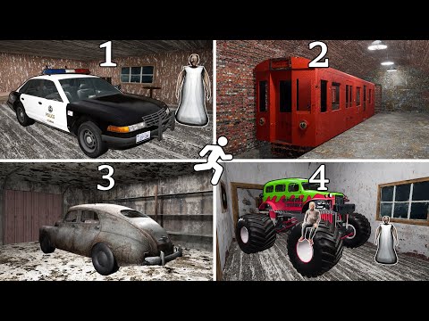 Granny 1 2 3 4 Escape With All Vehicles !! Secret Mod Granny - Gameplay Animation (fun mix 9)