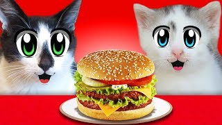 АНТИСТРЕСС VS ЕДА ЧЕЛЛЕНДЖ! КОТ МАЛЫШ и КОШЕЧКА МУРКА и Squishy Food VS REAL FOOD CHALLENGE! ИГРУШКИ