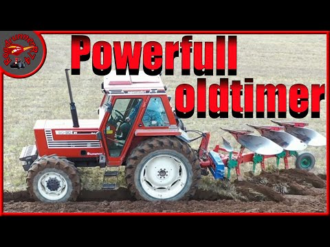 Fiat dt 90 90 with 3 furrow 30 year old kvernland plough still going strong spring 2021 DK