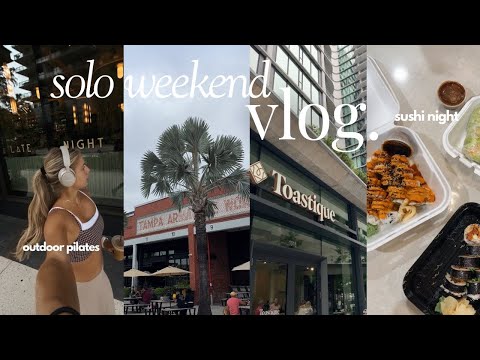 SOLO WEEKEND VLOG! (how to spend time alone, outdoor pilates, solo sushi date) 