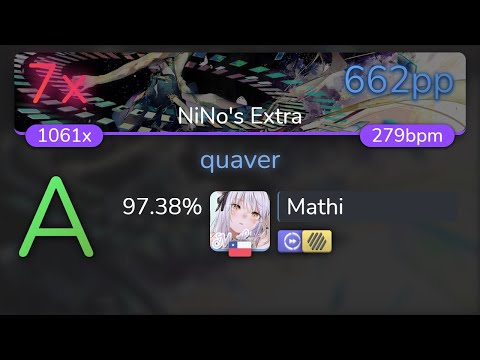 [8.96⭐ Live] Mathi | dj TAKA - quaver [NiNo's Extra] +HDDT 97.38% {662pp 7❌} - osu!