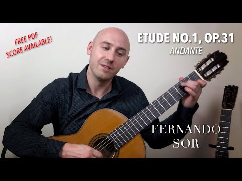 Sor - Op. 31, No. 1 (Andante) | Beginner Classical Guitar Etude | Jonathan Richter
