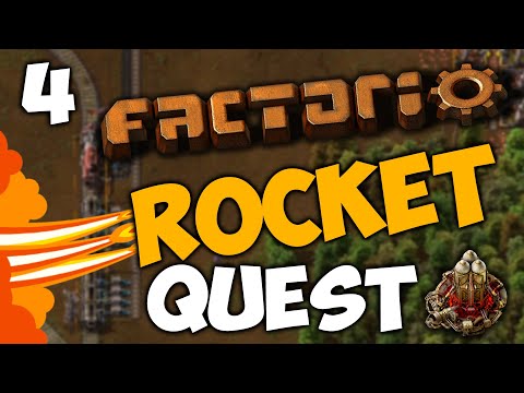 TRAINS, ALIEN BUGS & TURRET DEFENCE! Factorio - Let's Play: RocketQuest #4