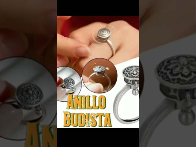Vídeo relacionado con RJSQAQE Anillo giratorio de rueda de oración budista tibetano Mantra Anillo Descomprimir OM floral White