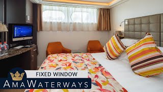 AMA Serena | Fixed Window Stateroom Tour & Review 4K | AMA Waterways River Cruise Category D/E