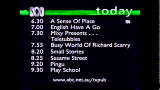 ABC TV - Early Morning Programme Schedule (mid-June 1998)