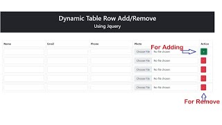 Add/Remove Row Dynamically using jQuery