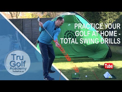 Part of a video titled HOW TO PRACTICE YOUR GOLF AT HOME - TOTAL SWING DRILLS