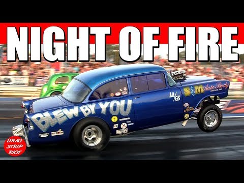 ScottRods AA Gassers Nostalgia Drag Racing Night of Fire Video