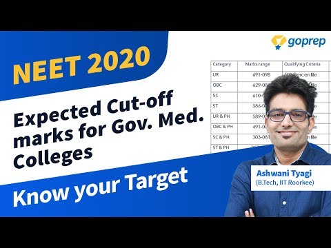 NEET 2020 Expected Cut-off marks for Govt Medical Colleges | Minimum Marks Required | Ashwani Sir Video
