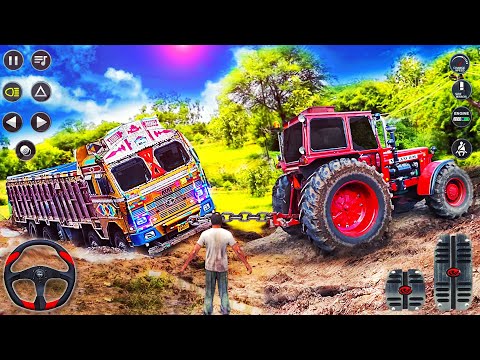 Chained Tractor Towing Rescue - Offroad Cargo Truck Simulator - Best Android Gameplay