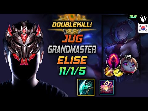 GrandMaster Elise Jungle vs Poppy - 천상계 정글 엘리스 밤수 수확 - LOL KR 12.2