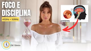 Foco e Disciplina • Áudio Subliminar + PNL • 432Hz e 528Hz [30% audível] (resultados em 10MIN) 