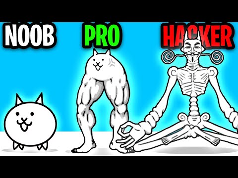 NOOB vs PRO vs HACKER In BATTLE CATS! (SECRET MAX LEVEL HACKER CAT!)