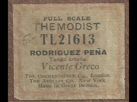 Rodriguez Peña: Tango Criollo (Version Inglesa) en Pianola por Horacio Asborno, Viedma, Argentina