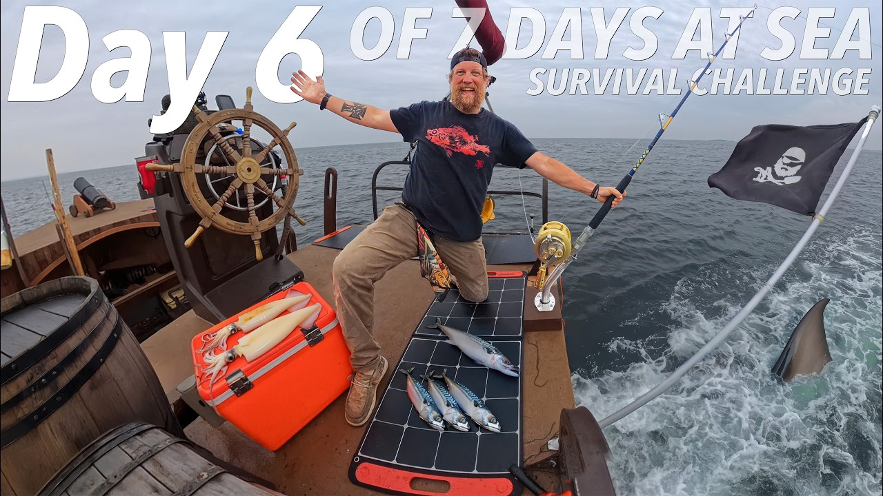 Deep Sea Catch and Cook - Waterworld Survival Challenge Day 6 of 7 Days at Sea